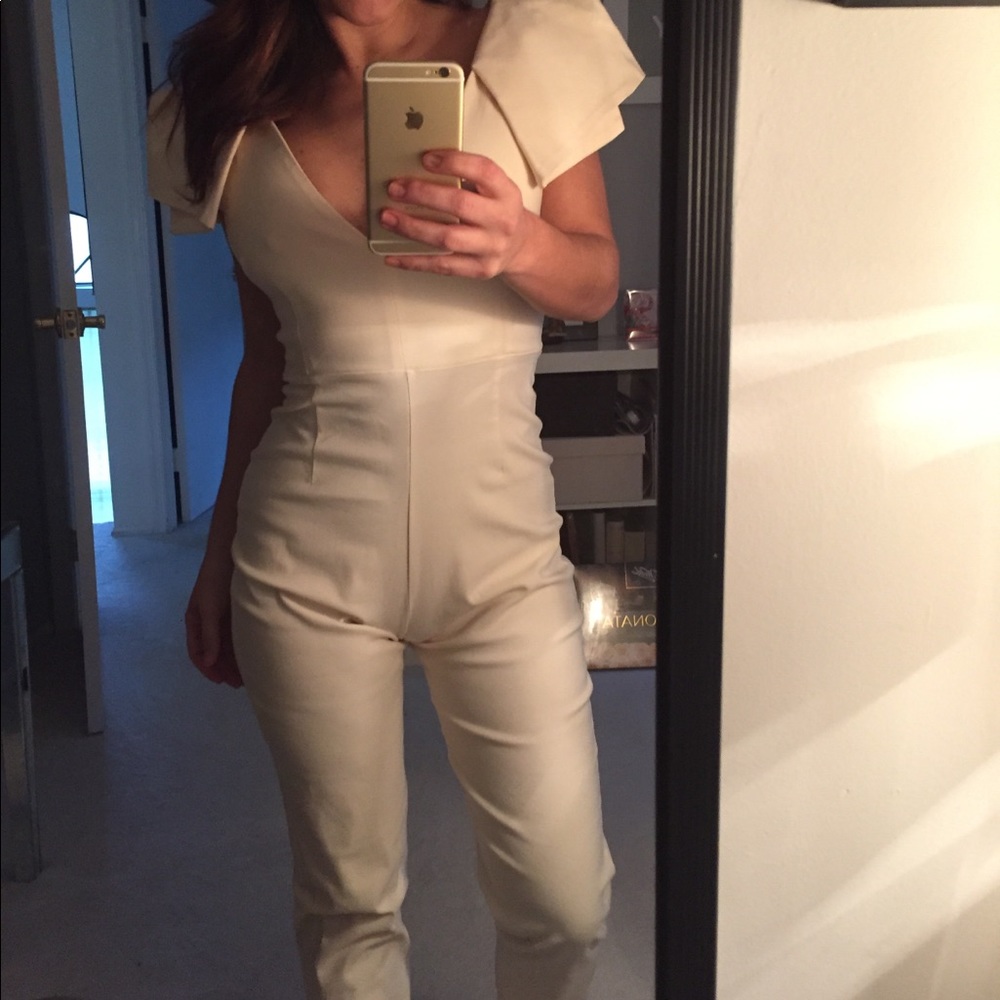 Asos Casper one piece jumpsuit ivory 4